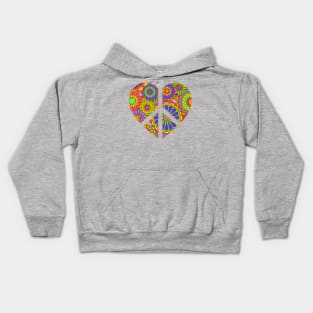 Love Flower Power Peace Sign Heart Kids Hoodie